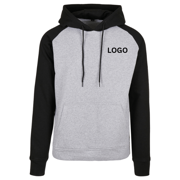 Basic Raglan Hoodie Contrast Colour