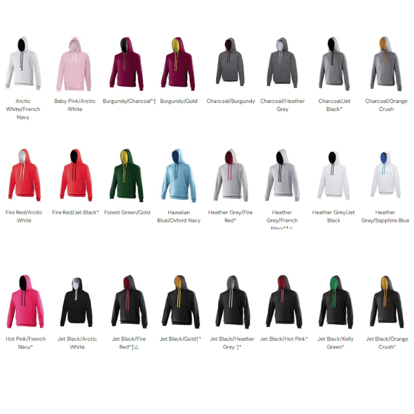 Bright Colour Contrast Hoodie AWD Varsity - Image 3