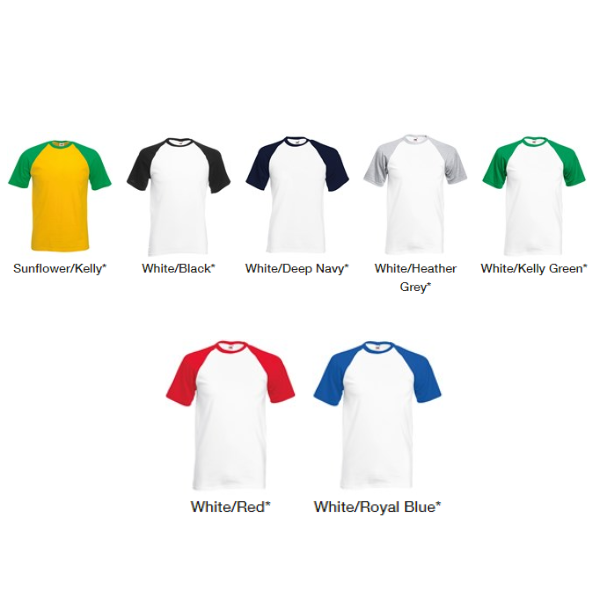 Baseball COLOUR-CONTRAST T-shirts from Fruit of the Loom.160 gram - Image 12