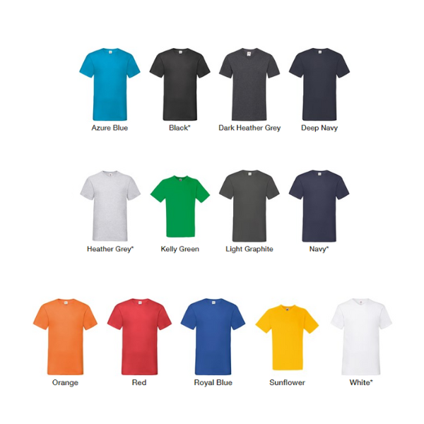 Fruit of The Loom V-NECK T-Shirt Medium Weight 160gram - Image 15