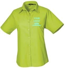 Premier Women's Poplin Blouse Short Sleeves - Image 16