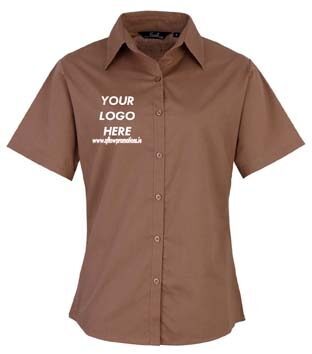 Premier Women's Poplin Blouse Short Sleeves - Image 18