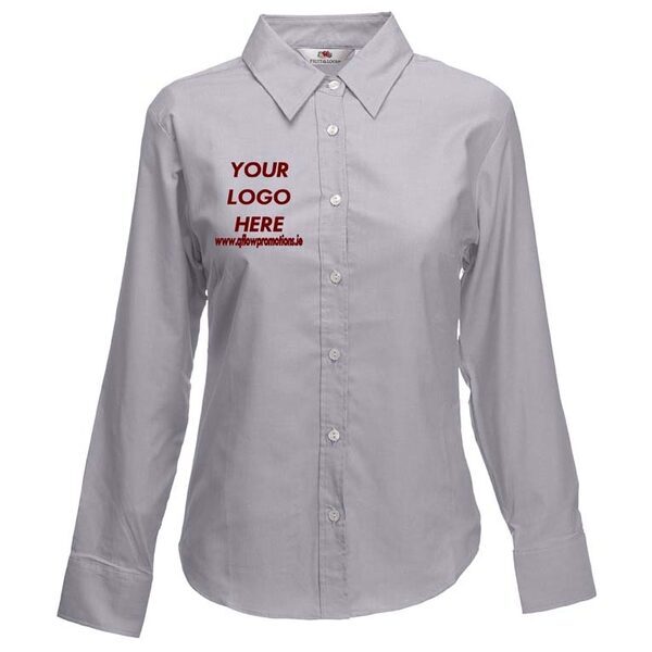 Fruit of the Loom Lady-Fit Oxford Long Sleeve Shirt - Image 2