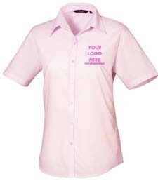 Premier Women's Poplin Blouse Short Sleeves - Image 12