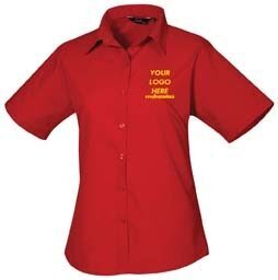 Premier Women's Poplin Blouse Short Sleeves - Image 9