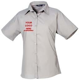 Premier Women's Poplin Blouse Short Sleeves - Image 8