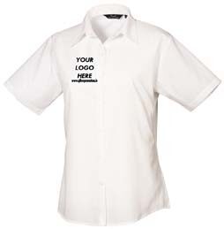 Premier Women's Poplin Blouse Short Sleeves - Image 3