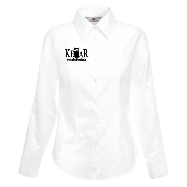 Fruit of the Loom Lady-Fit Oxford Long Sleeve Shirt - Image 3