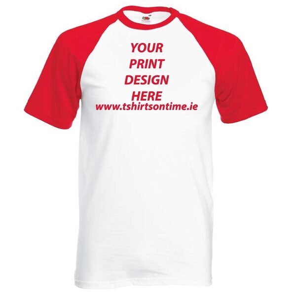 Baseball COLOUR-CONTRAST T-shirts from Fruit of the Loom.160 gram - Image 2