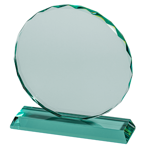 20cm Round Glass Plaque (Satin Box) Engraving included