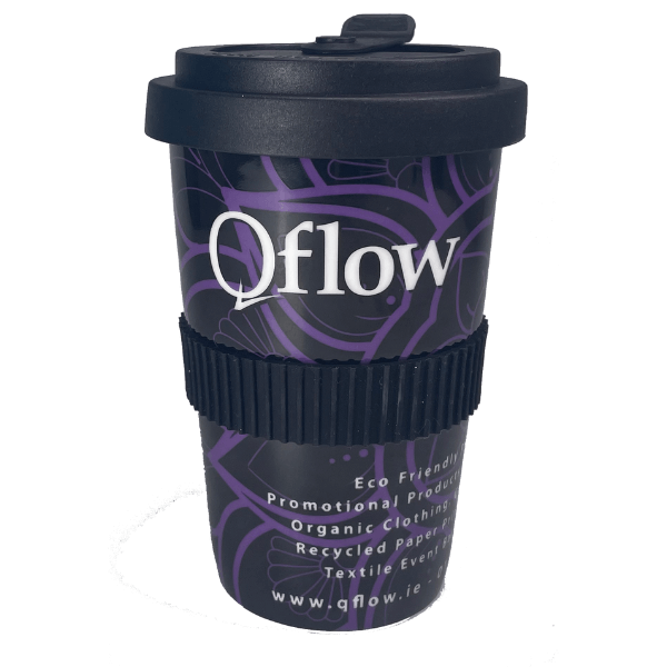 Porcelain Re-usable Coffee Mug with Silicone Band & Lid