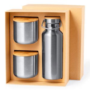 Set Dickson with Stainless Steel Flask and Bamboo