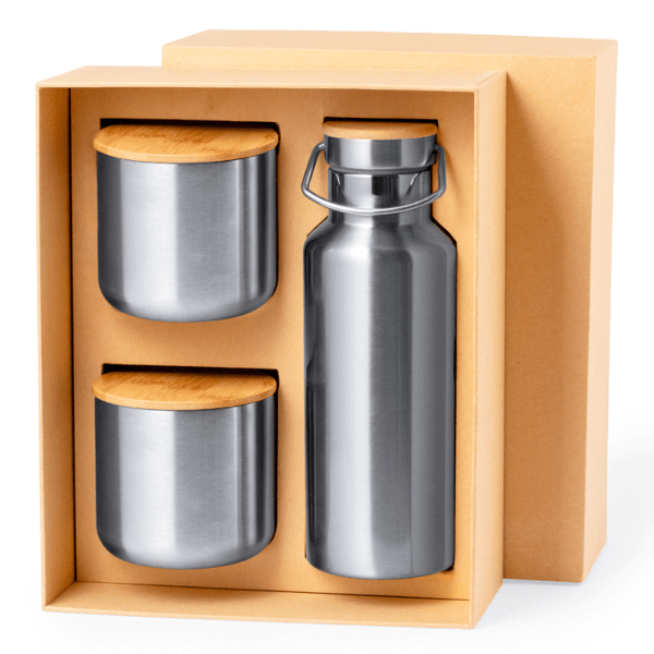 Set Dickson with Stainless Steel Flask and Bamboo