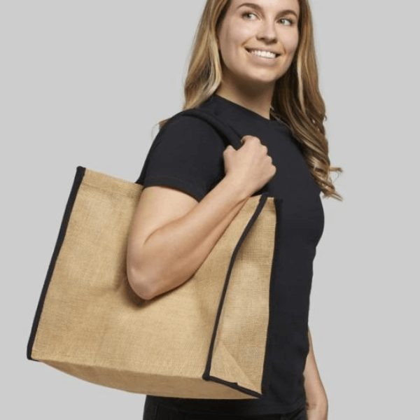 Harry Coloured Edge Jute Tote Bag 25L - Image 3