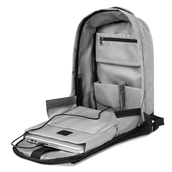 Berlin 600D 2 Tone Polyester Backpack - Image 4