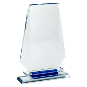 20 cm Crystal Plaque with Blue (Satin Box)