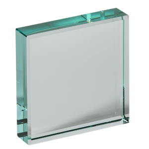 75mm Square Glass Paperweight (Plain Box)