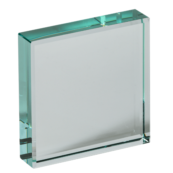 75mm Square Glass Paperweight (Plain Box)