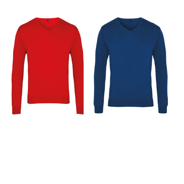 V-Neck Knitted Sweater Cotton Rich - Image 4