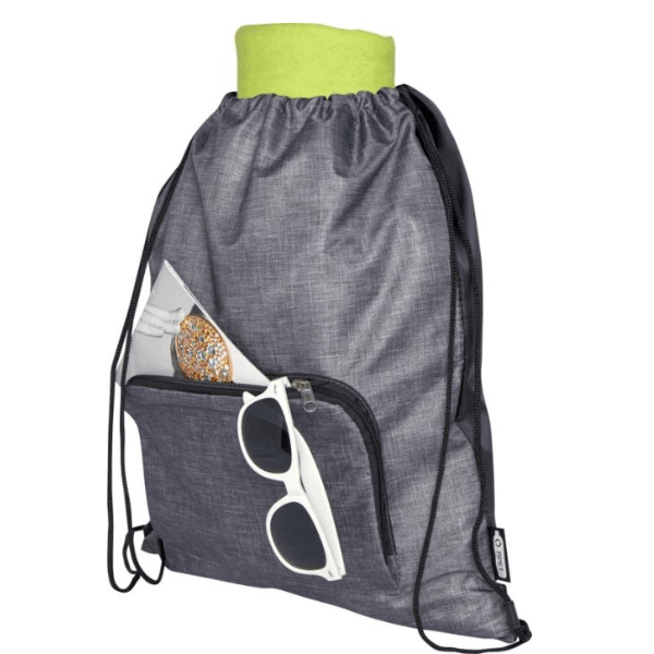 Ash Recycled Foldable Drawstring Bag 7L - Image 2