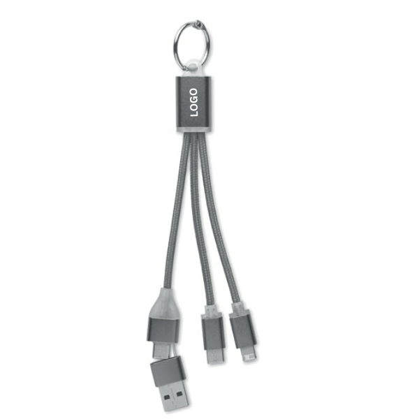 Blue Key Ring with Charging Cable