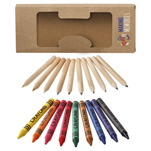 Lucky 19-Piece Coloured Pencil and Crayon Set - Image 2